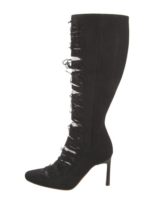 Loewe Canvas Distressed Accents Lace-Up Boots