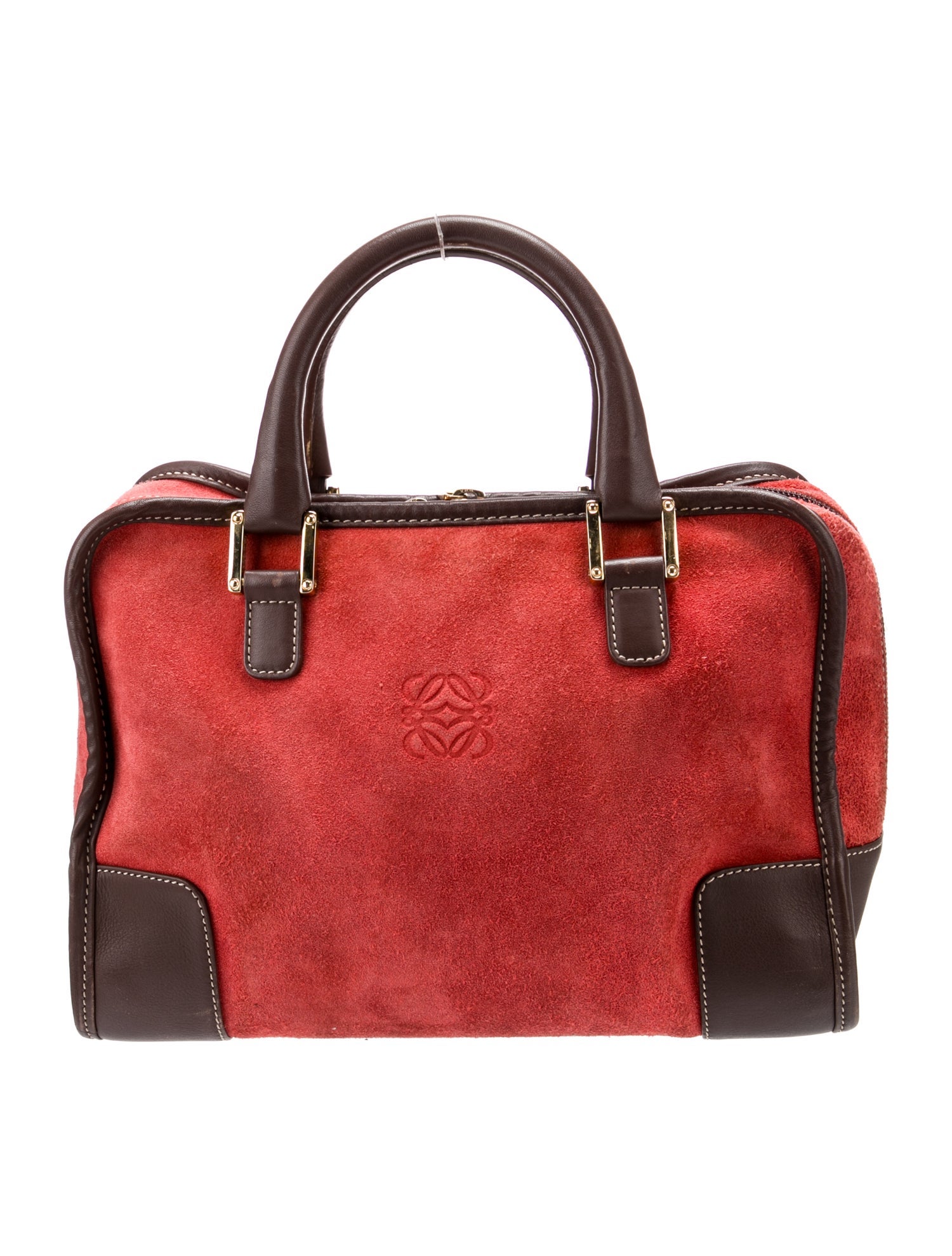 Loewe Suede Amazona 28 Vintage - Brown Handle Bags, Handbags