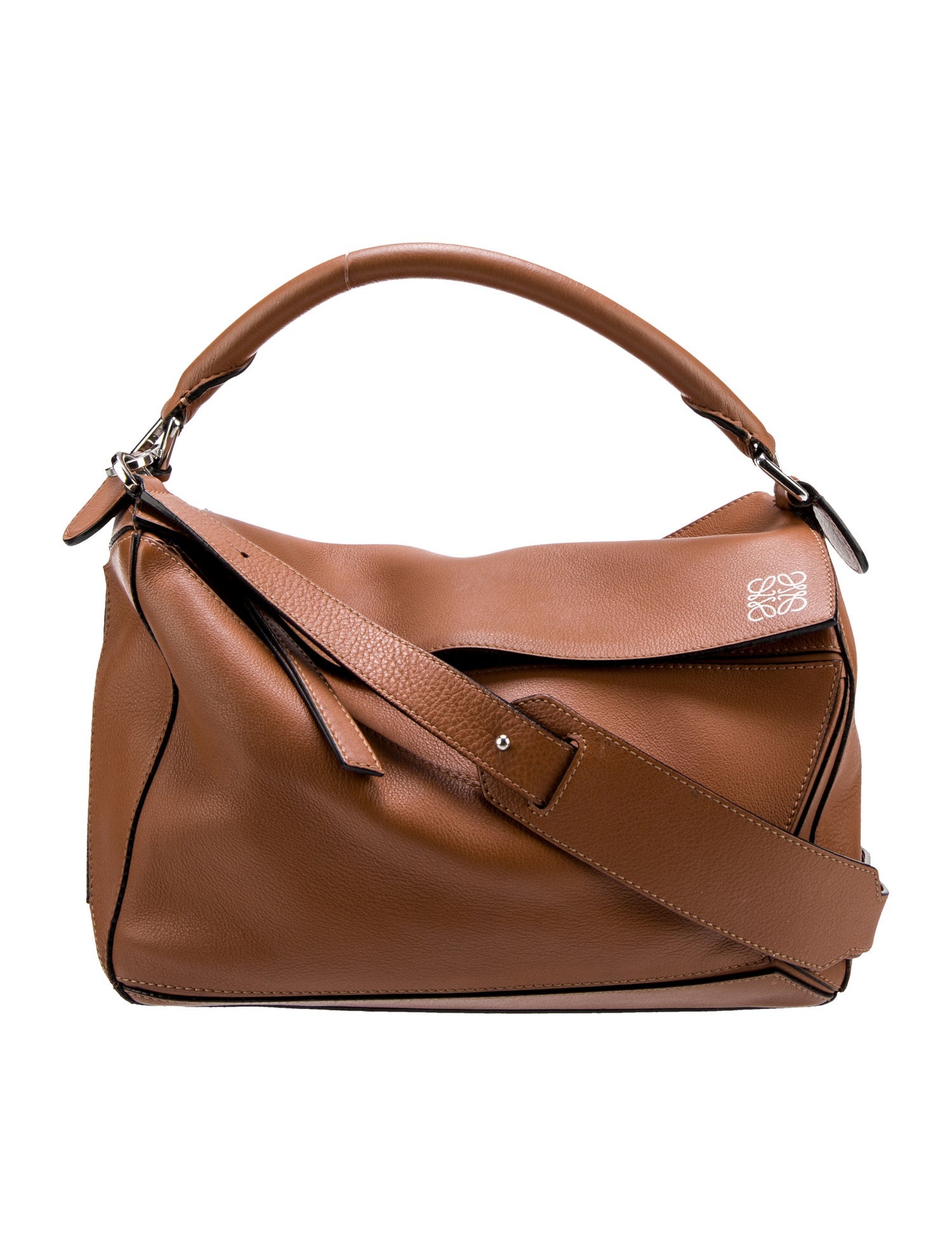Loewe Leather Puzzle Brown Handle Bags, Handbags LOW70064 The