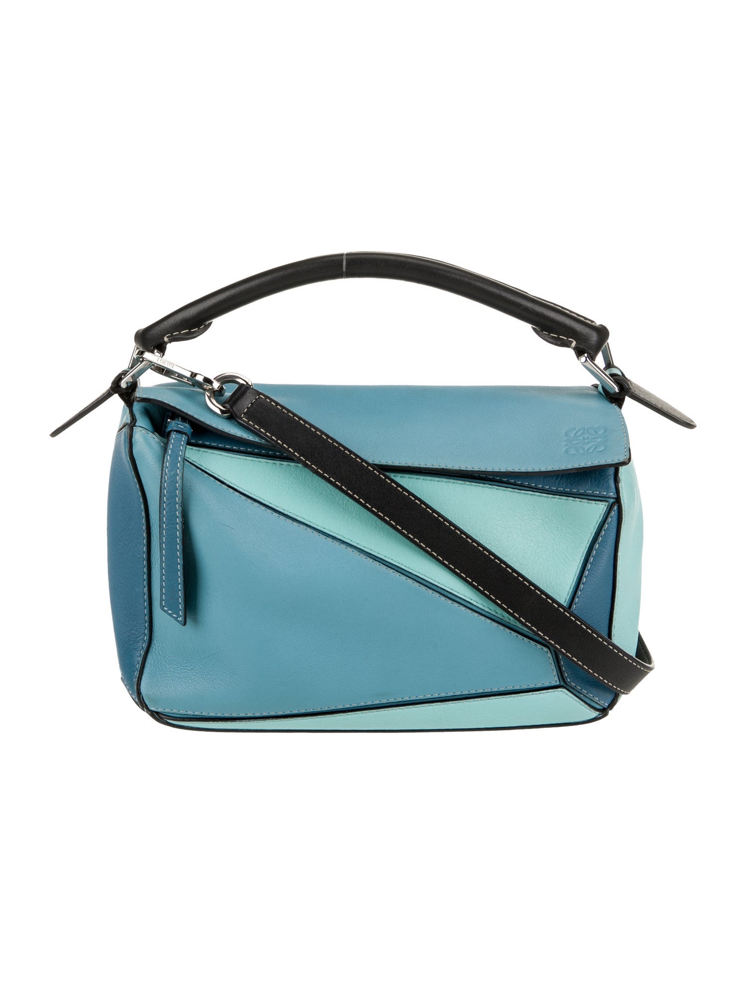 Loewe Leather Tricolor Puzzle Bag - Blue Handle Bags, Handbags