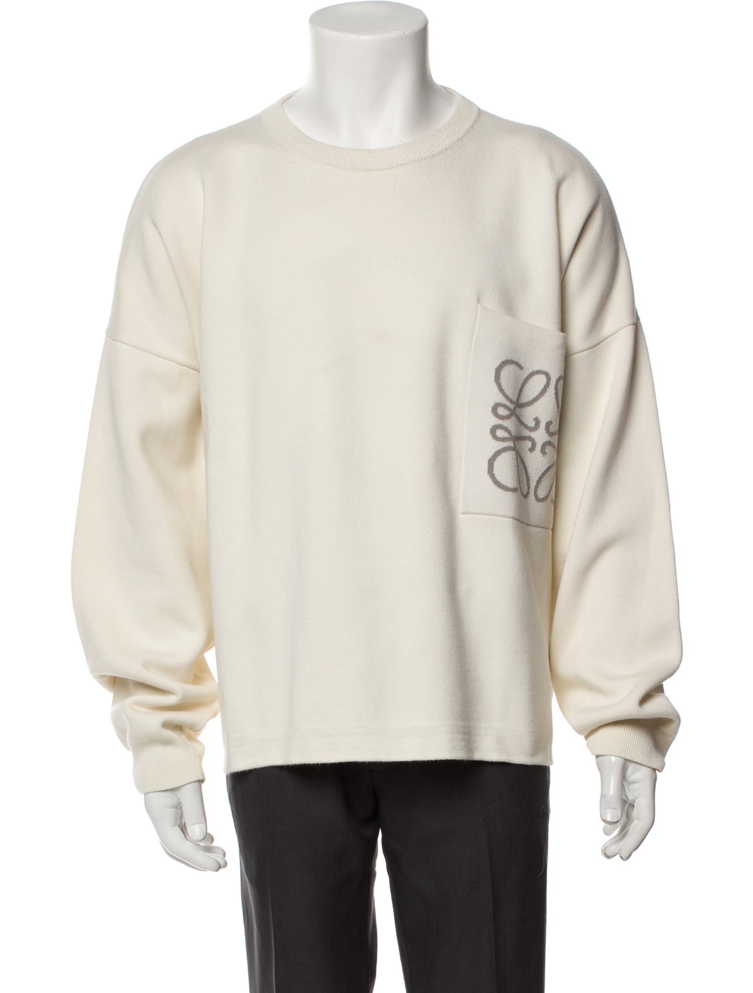 Loewe Anagram Intarsia Pocket Jumper Graphic Print Pullover