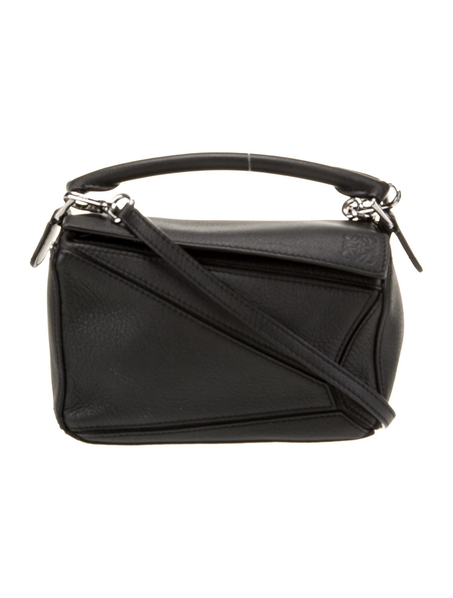 LOEWE バッグ Medium Ola bag in raffia and calfskin Black - LOEWE