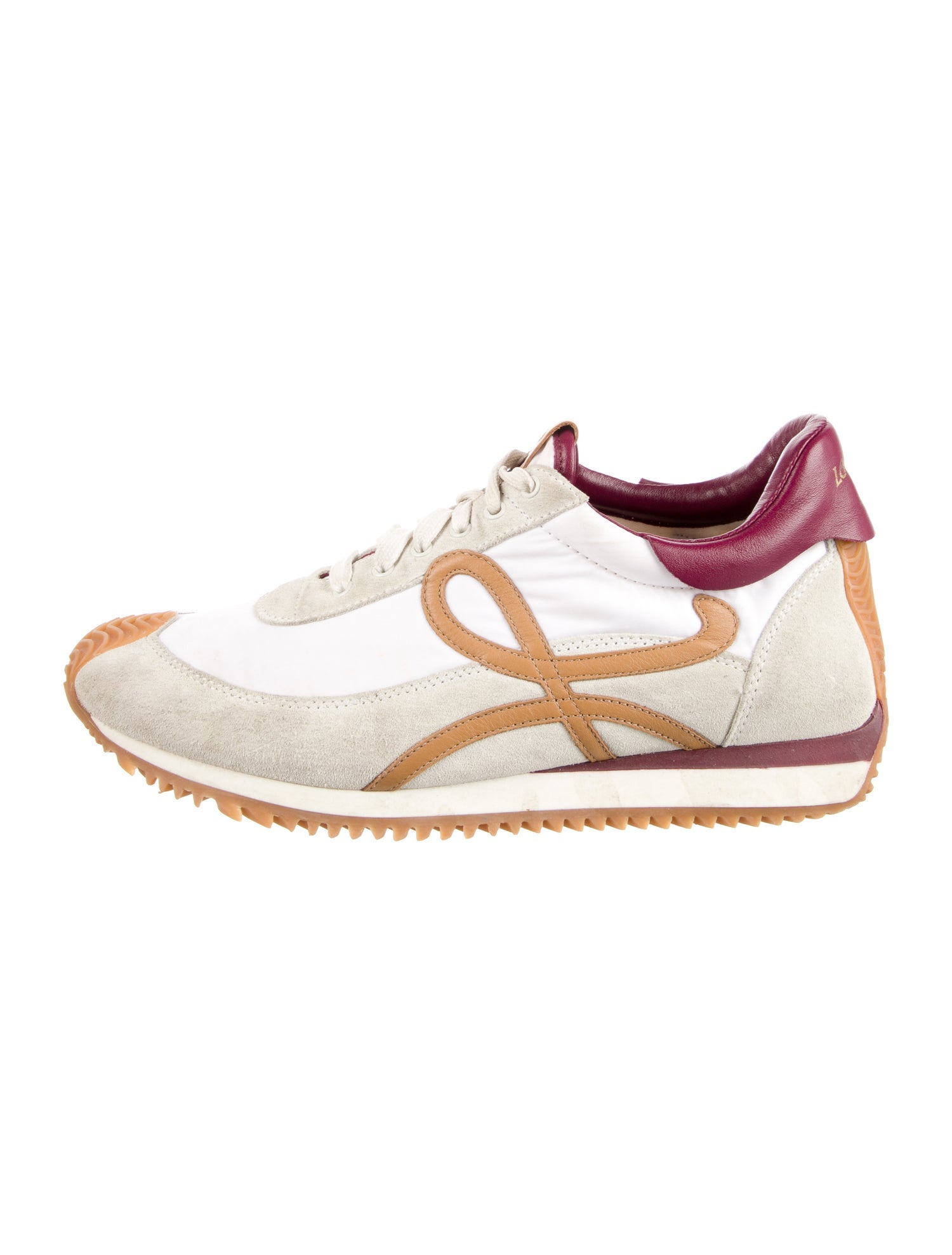 Loewe Suede Colorblock Pattern Sneakers