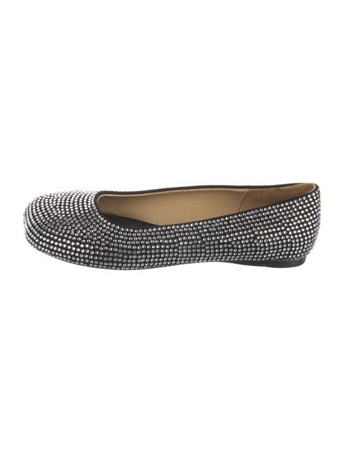 Loewe Suede Crystal Embellishments Ballet Flats