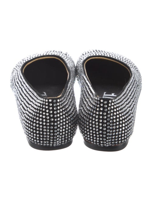 Loewe Suede Crystal Embellishments Ballet Flats