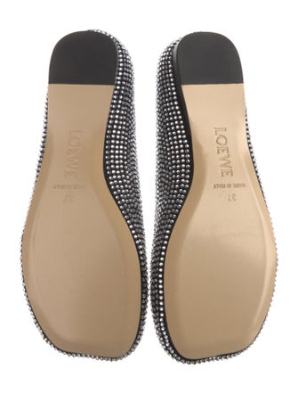 Loewe Suede Crystal Embellishments Ballet Flats