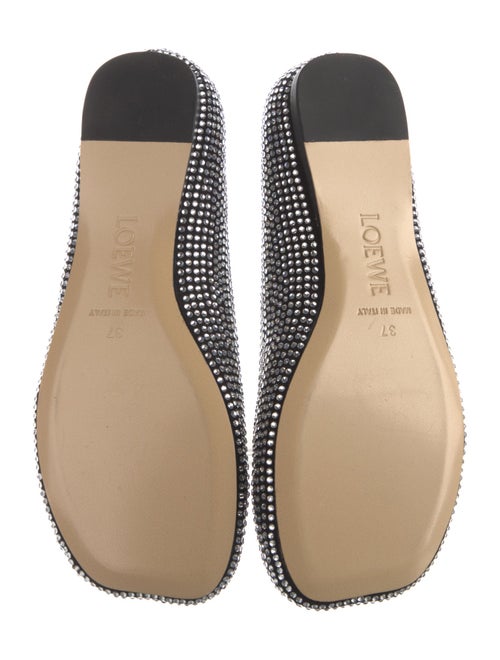 Loewe Suede Crystal Embellishments Ballet Flats
