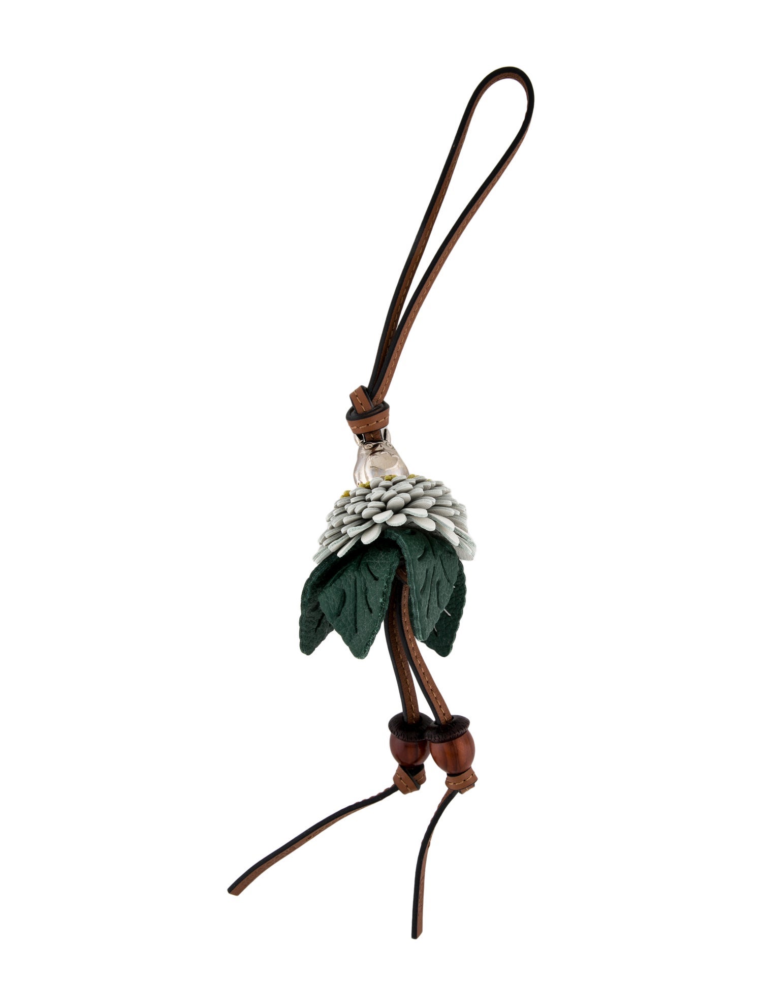 アクセサリーその他 Loewe Green leaf insect-shaped keychain Leaf insect keyfob charm in beaded leather Green - LOEWE