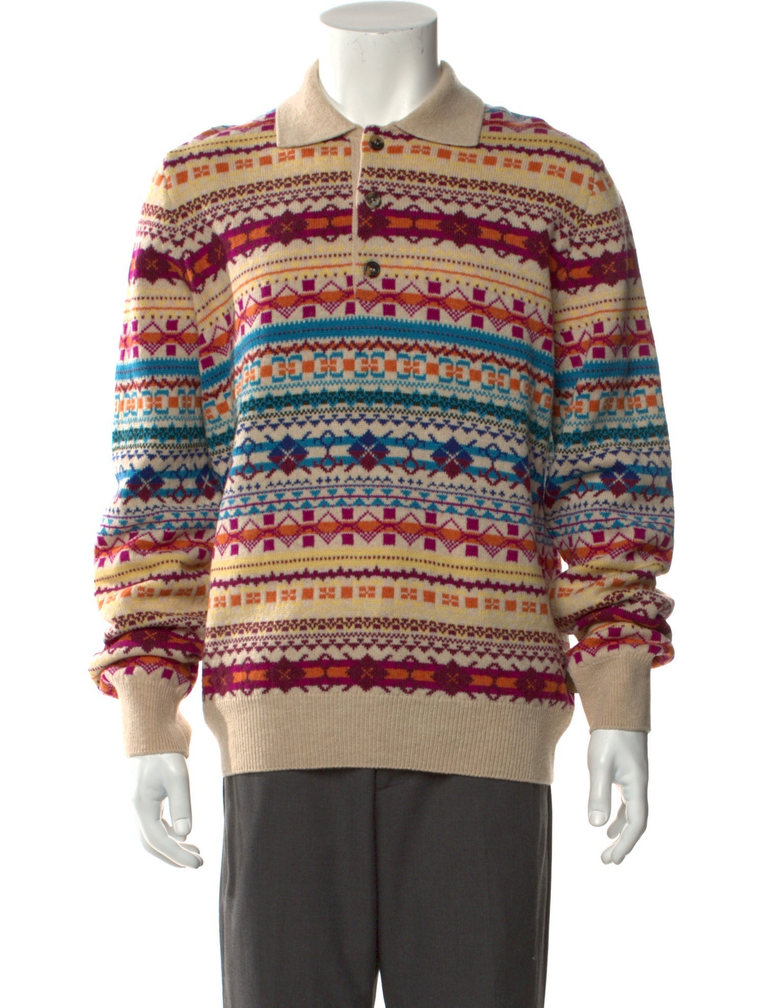 Loewe Wool Striped Polo Sweater w/ Tags