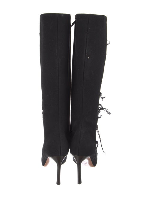 Loewe Denim Distressed Accents Lace-Up Boots