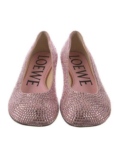 Loewe Suede Crystal Embellishments Flats