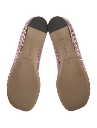 Loewe Suede Crystal Embellishments Flats