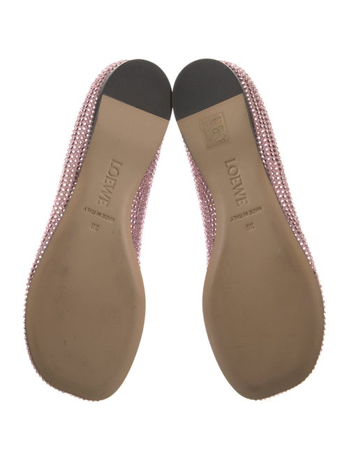 Loewe Suede Crystal Embellishments Flats
