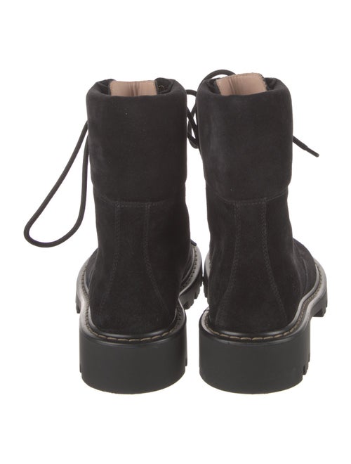 Loewe Suede Floral Print Combat Boots