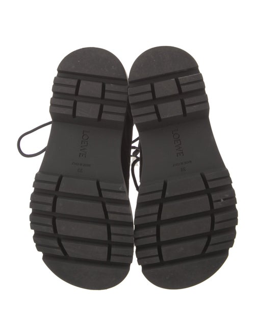 Loewe Suede Floral Print Combat Boots