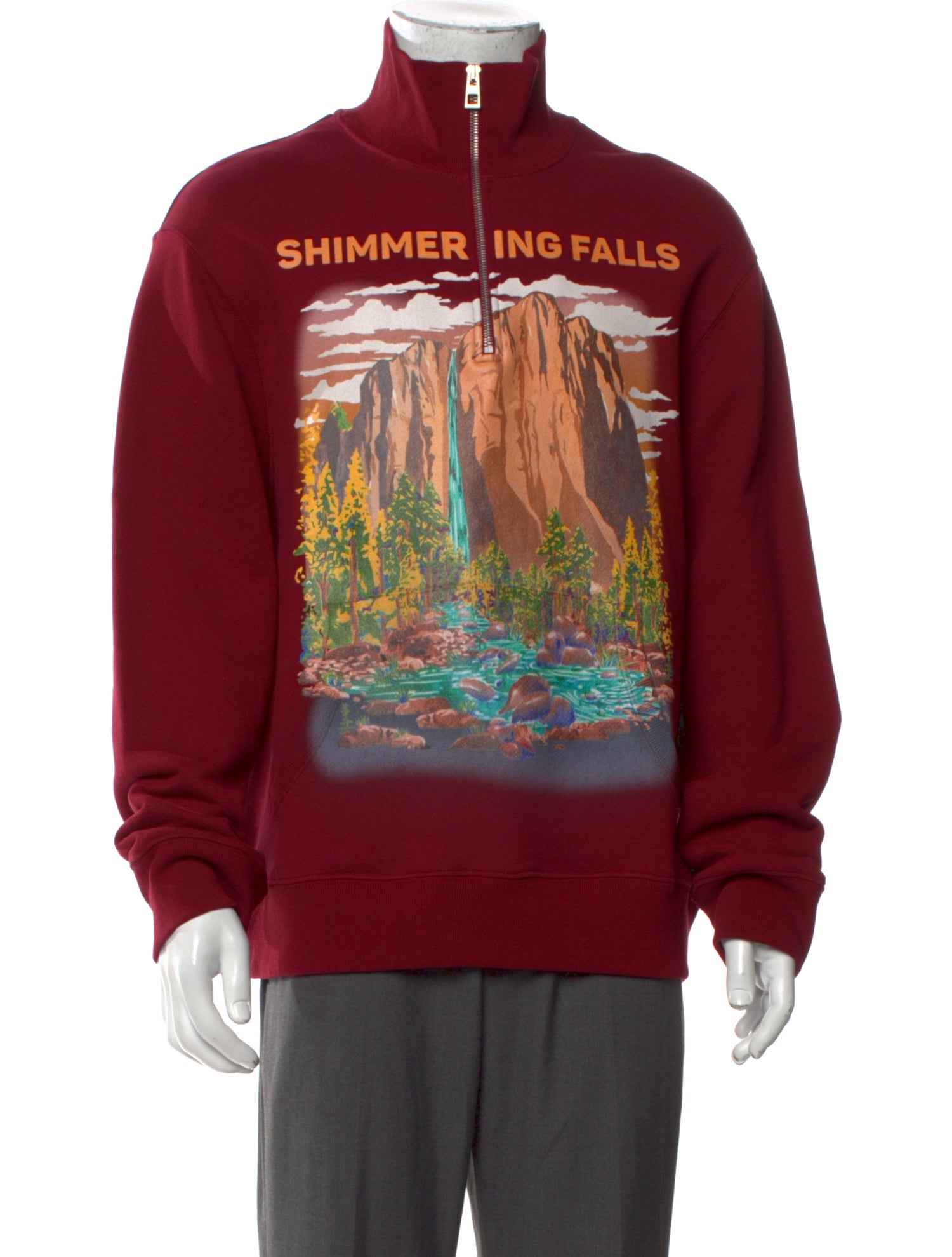 Loewe Graphic Print Mock Neck Sweatshirt