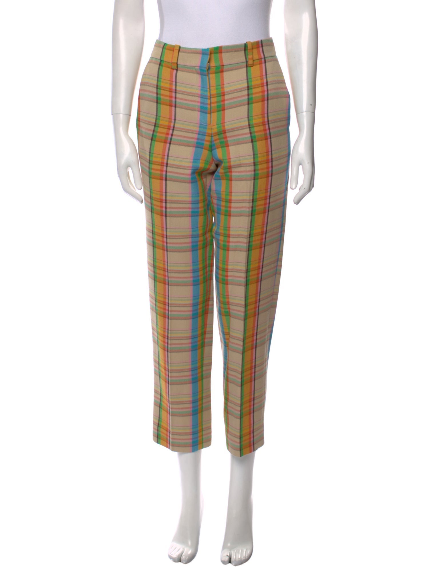 Loewe Plaid Print Straight Leg Pants