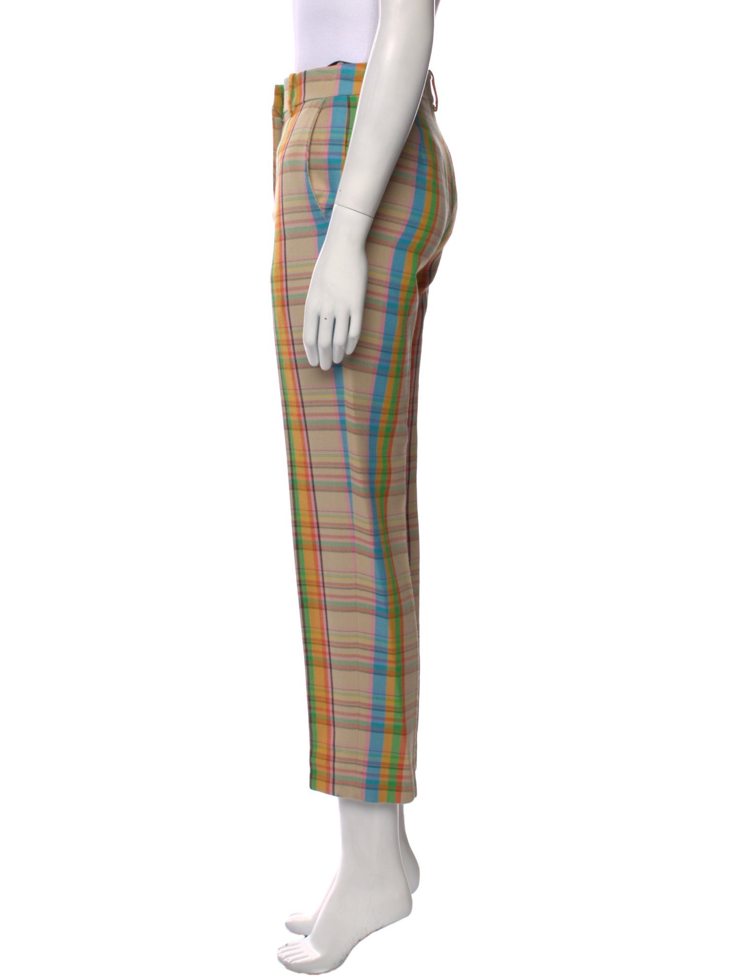 Loewe Plaid Print Straight Leg Pants