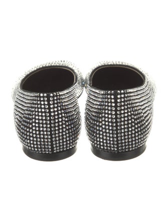 Loewe Suede Crystal Embellishments Ballet Flats