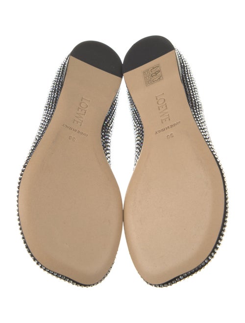 Loewe Suede Crystal Embellishments Ballet Flats