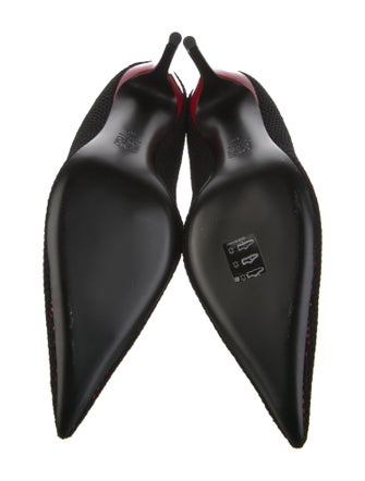 Loewe Patent Leather Mesh Accents D'Orsay Pumps