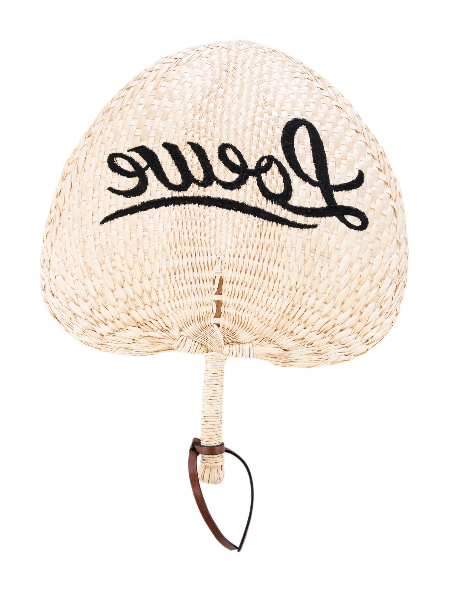 Loewe Embroidered Straw Fan
