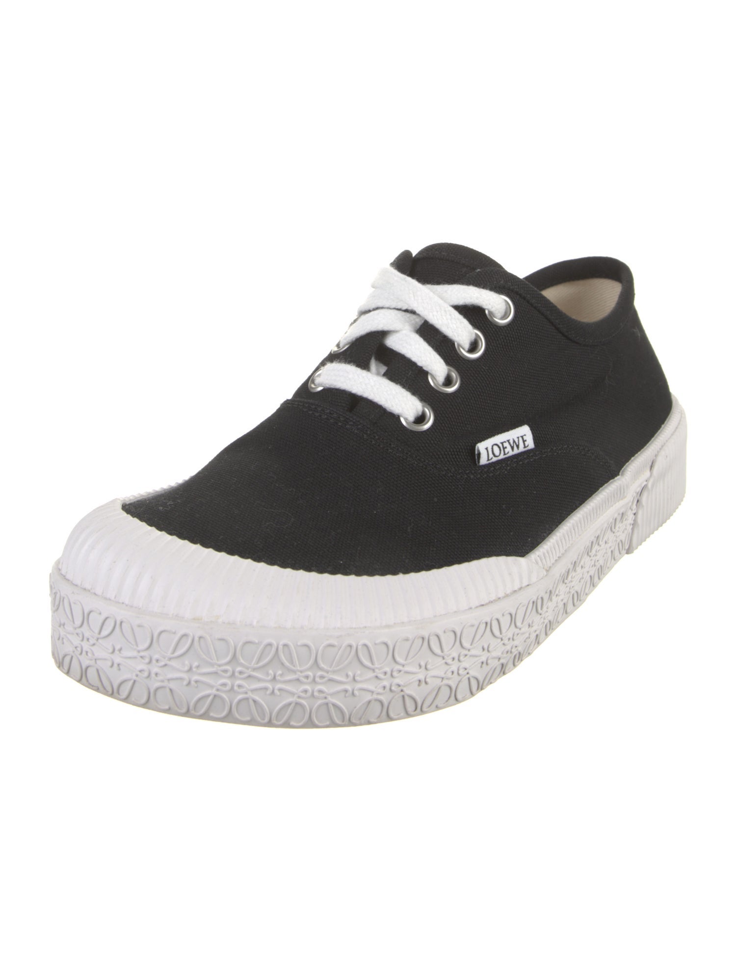 Loewe Canvas Embroidered Accent Sneakers