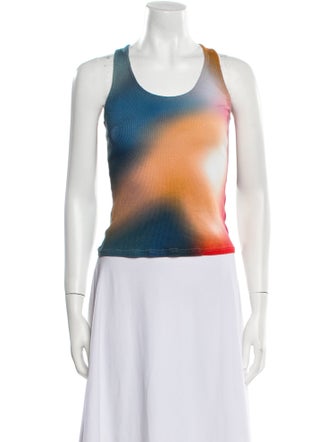 Loewe Tie-Dye Print Scoop Neck Top