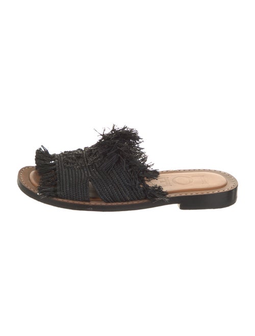 Loewe Raffia Braided Accents Slides