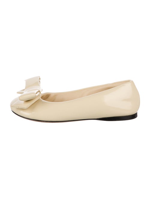 Loewe Patent Leather Bow Accents Ballet Flats