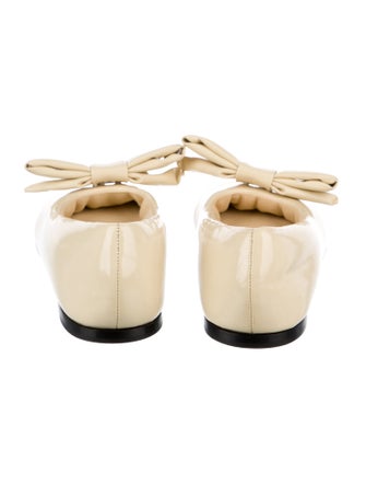Loewe Patent Leather Bow Accents Ballet Flats