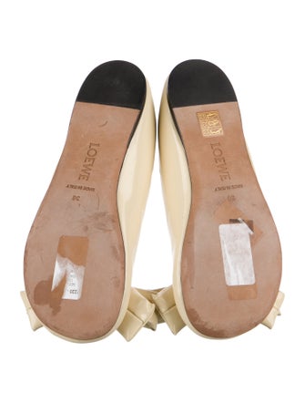 Loewe Patent Leather Bow Accents Ballet Flats