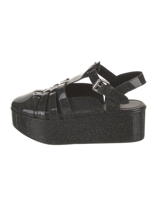 Loewe Patent Leather Glitter Accents Slingback Pumps