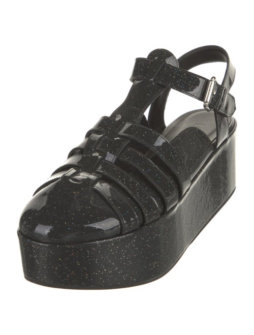 Loewe Patent Leather Glitter Accents Slingback Pumps