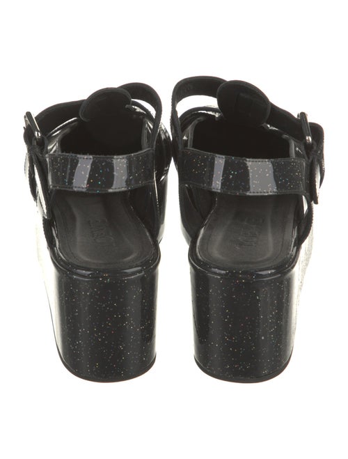 Loewe Patent Leather Glitter Accents Slingback Pumps