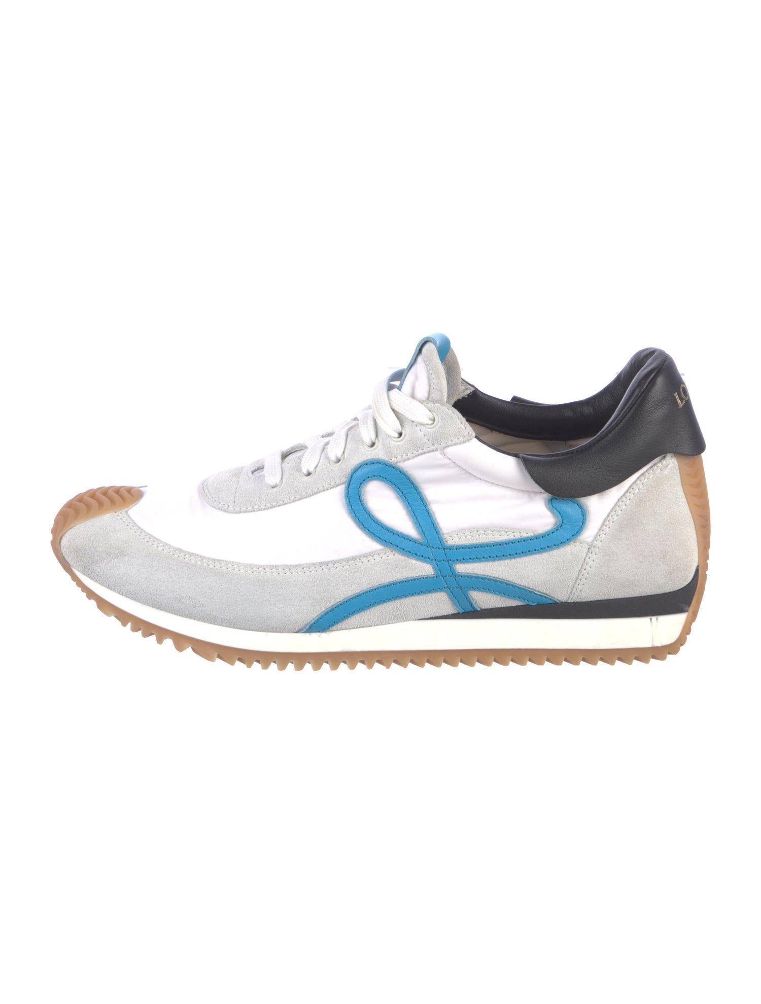 Loewe Suede Colorblock Pattern Athletic Sneakers