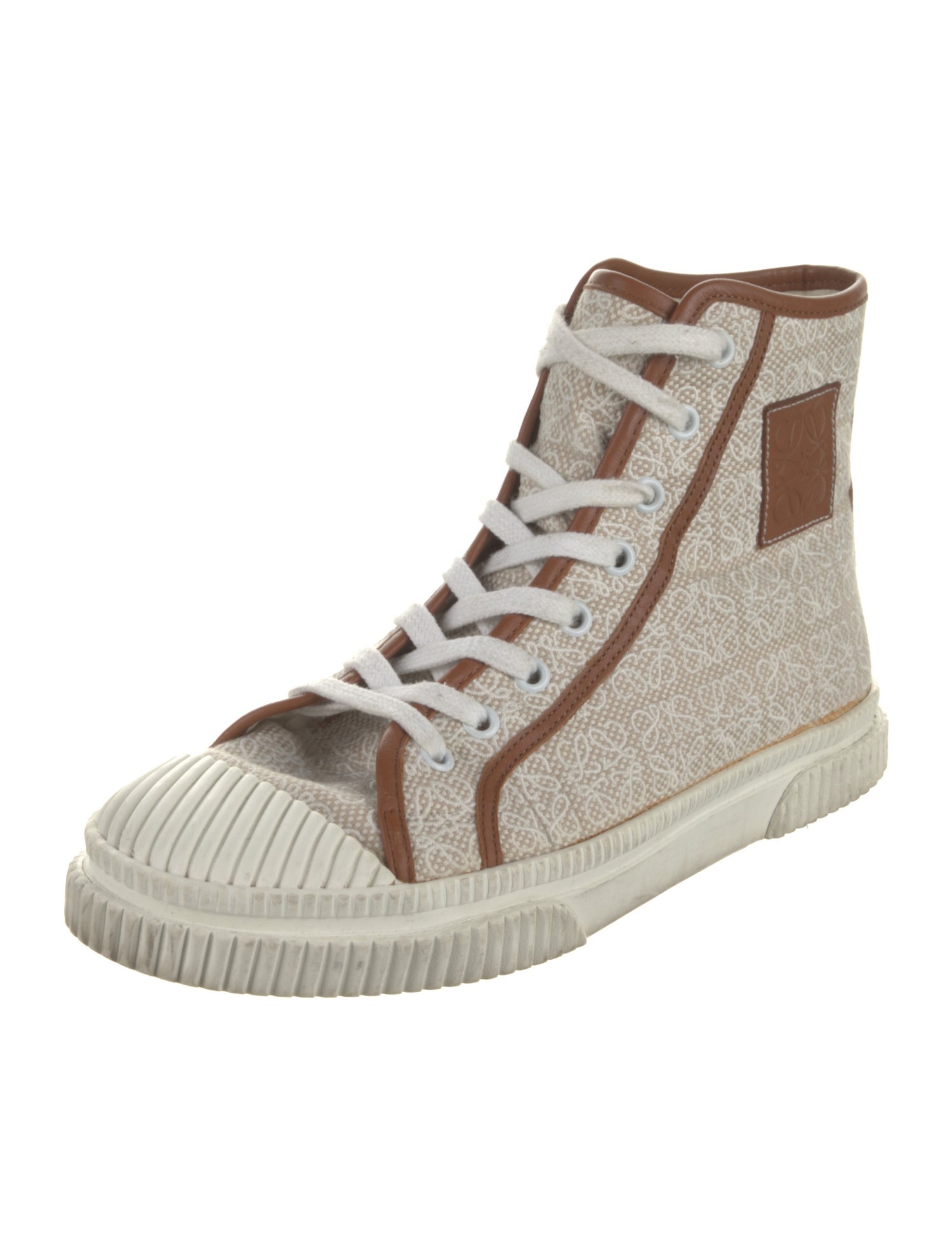 Loewe Canvas Embroidered Accent Sneakers