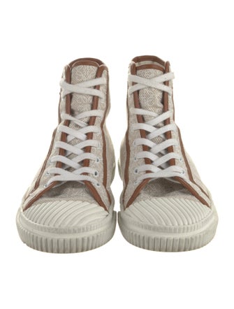 Loewe Canvas Embroidered Accent Sneakers
