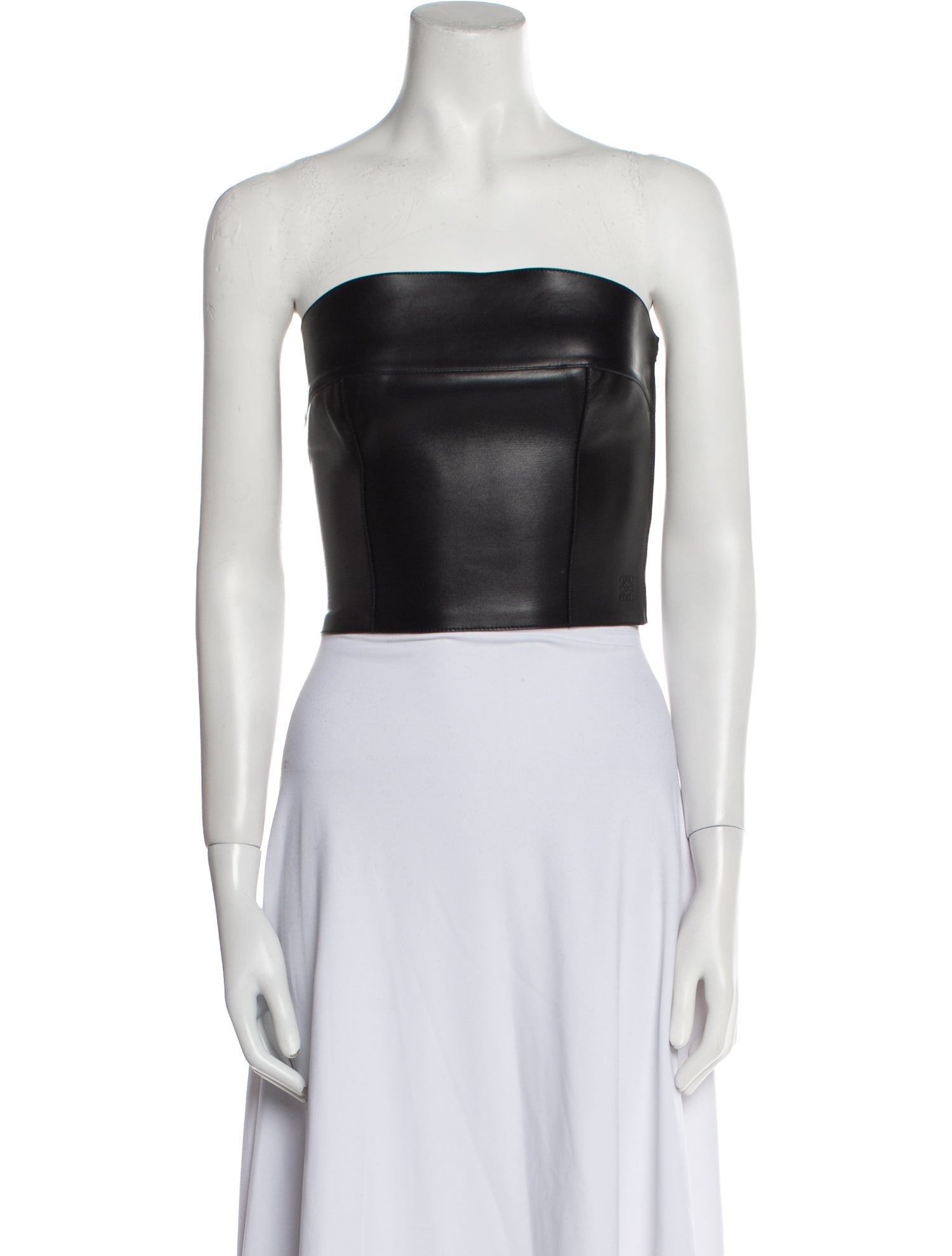 Loewe Lamb Leather Strapless Crop Top