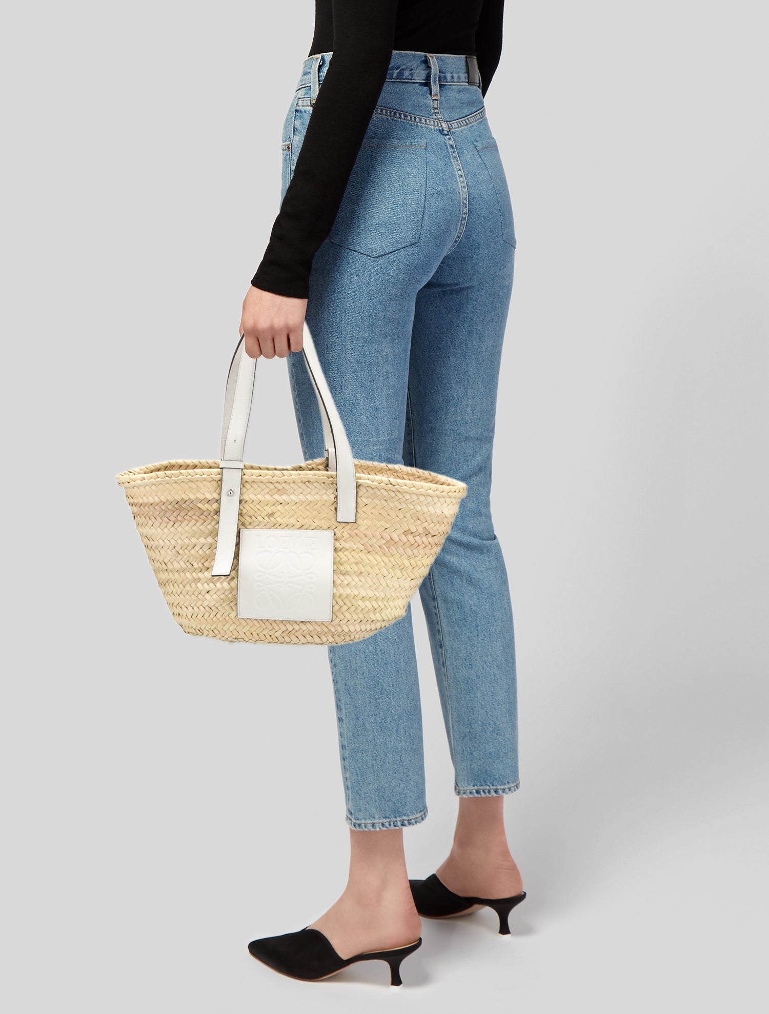 Loewe Raffia Woven Basket