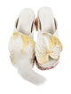 Loewe Leather Floral Print Flip Flops