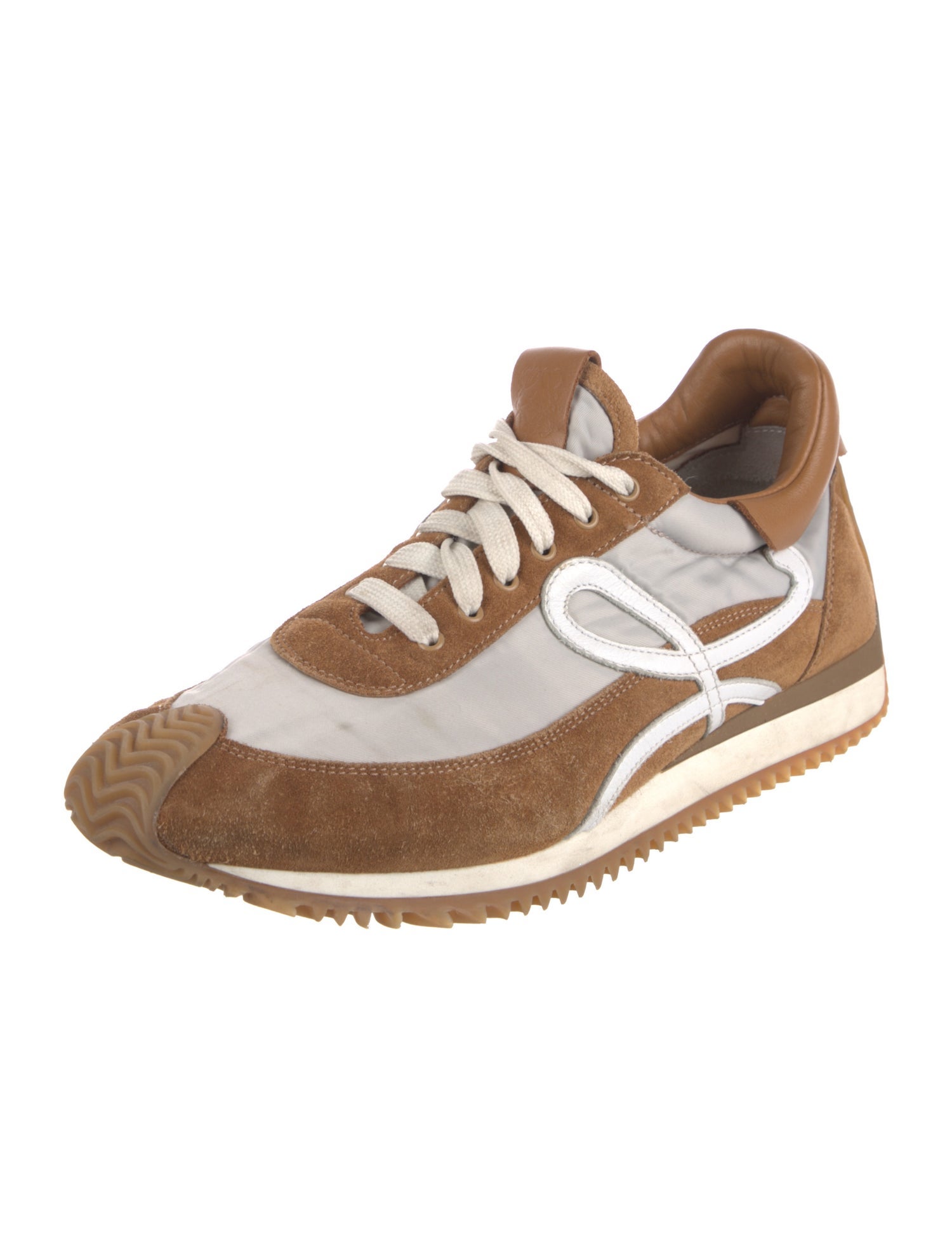 Loewe Suede Colorblock Pattern Sneakers