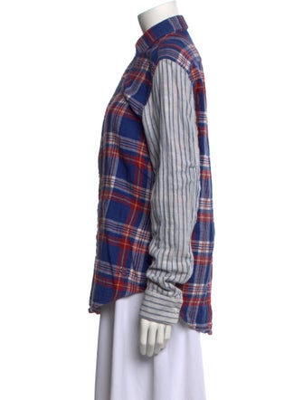 Loewe Plaid Print Long Sleeve Button-Up Top