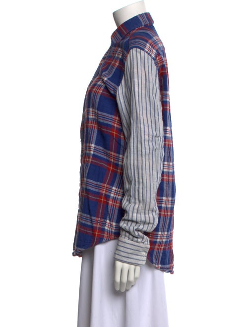 Loewe Plaid Print Long Sleeve Button-Up Top