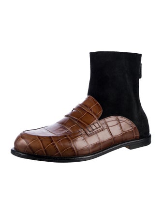 Loewe Leather Printed Chelsea Boots