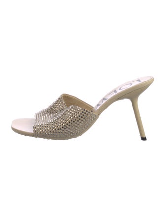Loewe Leather Crystal Embellishments Slides