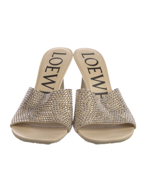 Loewe Leather Crystal Embellishments Slides