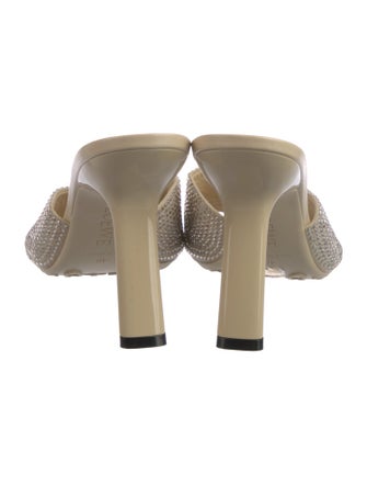 Loewe Leather Crystal Embellishments Slides