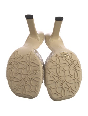 Loewe Leather Crystal Embellishments Slides