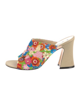 Loewe Canvas Floral Print Slides